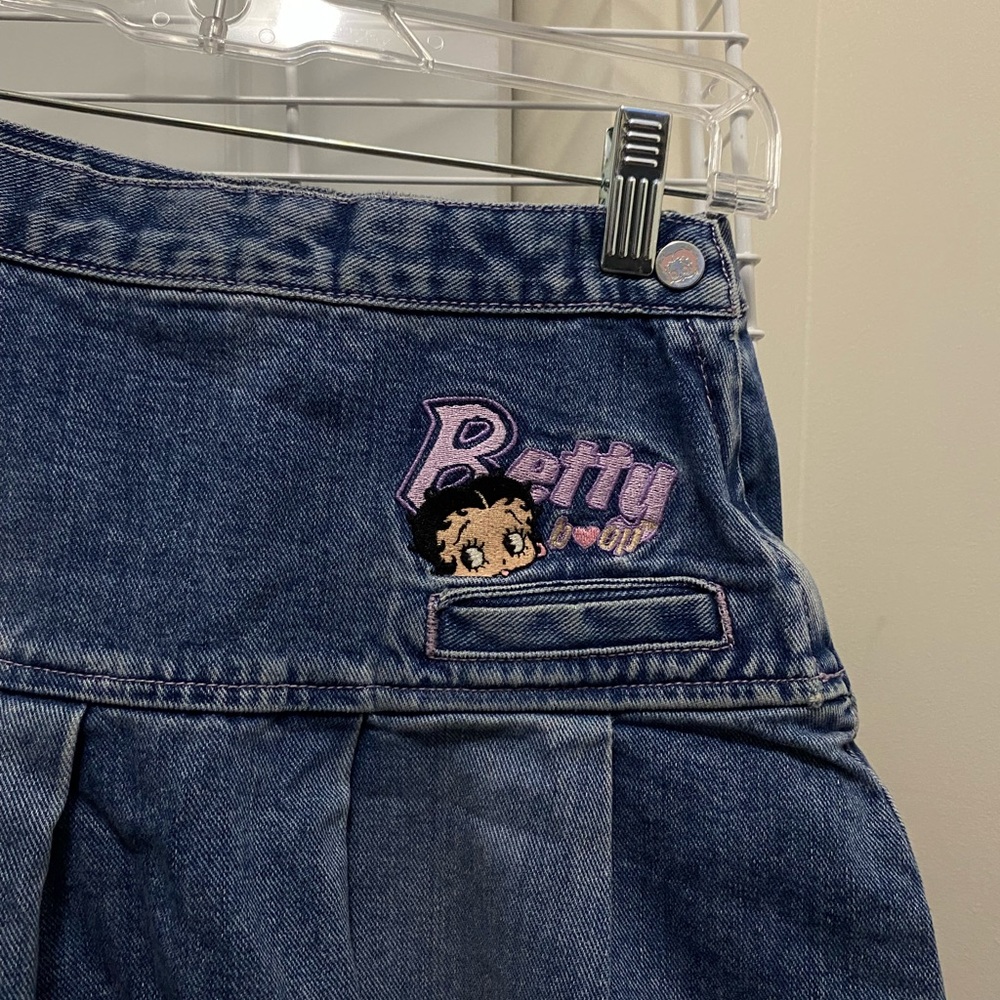 Betty Boop Blue A-Line Denim Skirt - Picture 2 of 3